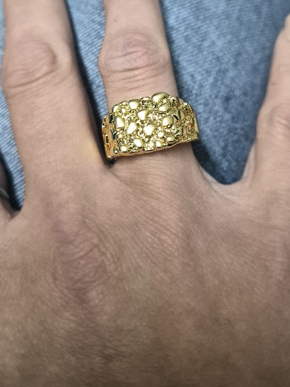 10k Gold Nugget Ring - Women/Men Jewelry Size 7